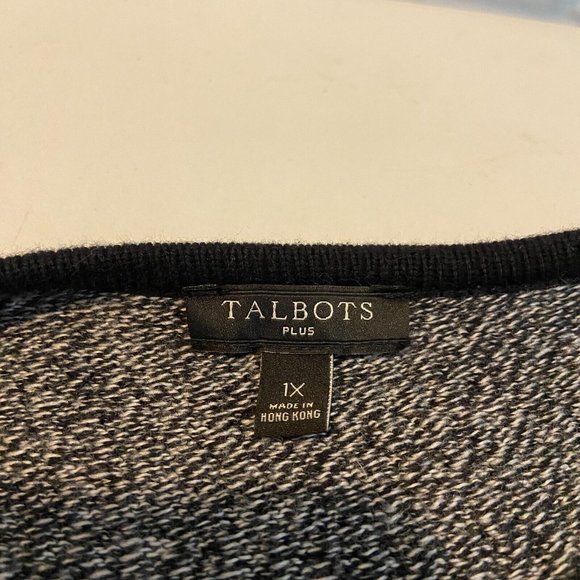 Talbots Women Plus 1X Open Front Duster Cardigan Sweater Gray Knit Longline - Picture 4 of 8